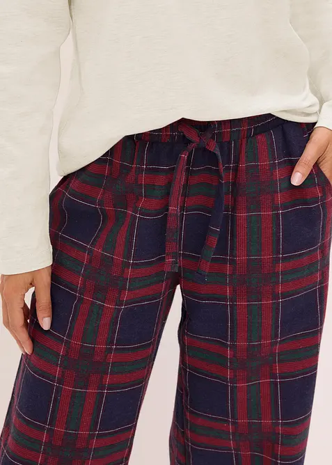 Pyjama avec pantalon en flanelle et pochette cadeau, bonprix