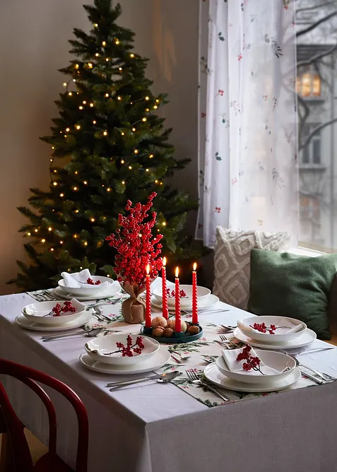 Chemin de table avec imprimé branche de sapin, bonprix