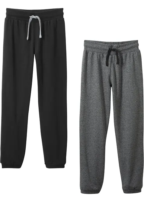 Lot de 2 pantalons de jogging 100% coton, bonprix