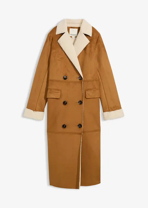 Manteau effet peau retournée avec doublure sherpa, bonprix