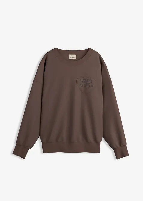 Sweat oversize doux en coton mélangé, bonprix