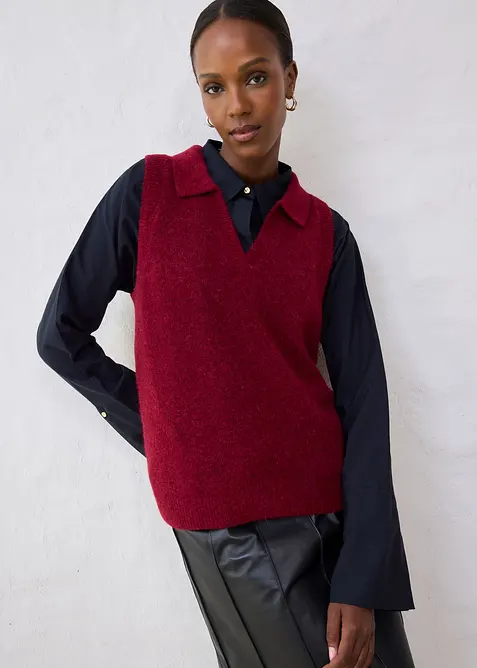 Pull sans manches en laine et alpaga, bonprix