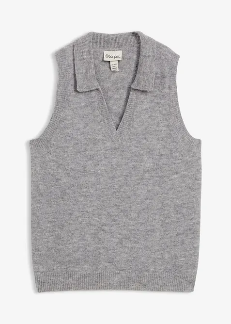 Pull sans manches en laine et alpaga, bonprix