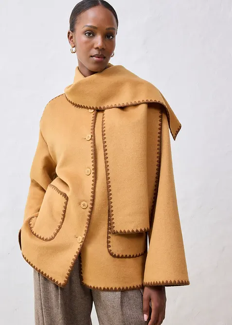 Veste à broderie décorative (ens. 2 pces avec écharpe), bonprix