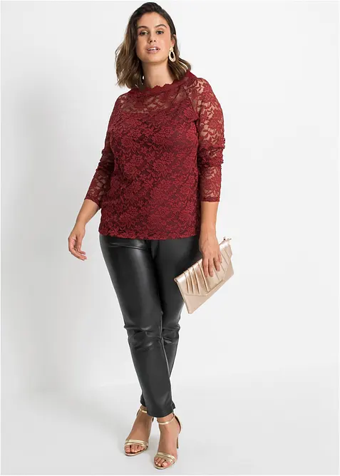 T-shirt manches longues en dentelle, bonprix