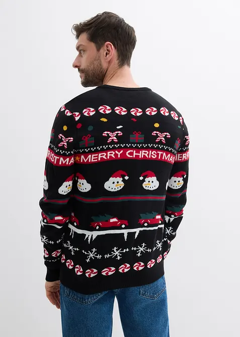 Pull en maille fine avec motif de Noël, bonprix