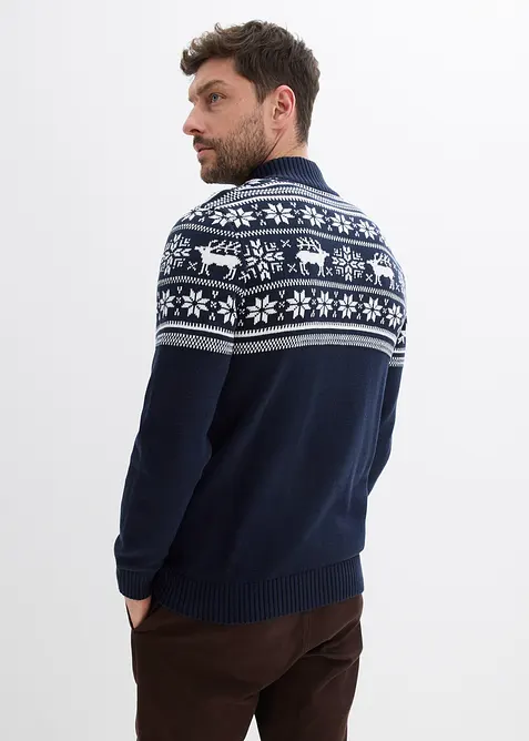 Gilet norvégien en maille douce 100% coton, bonprix