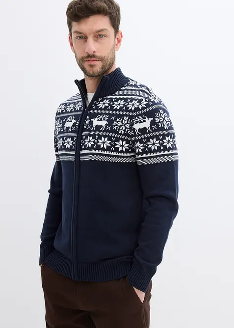 Gilet norvégien en maille douce 100% coton, bonprix