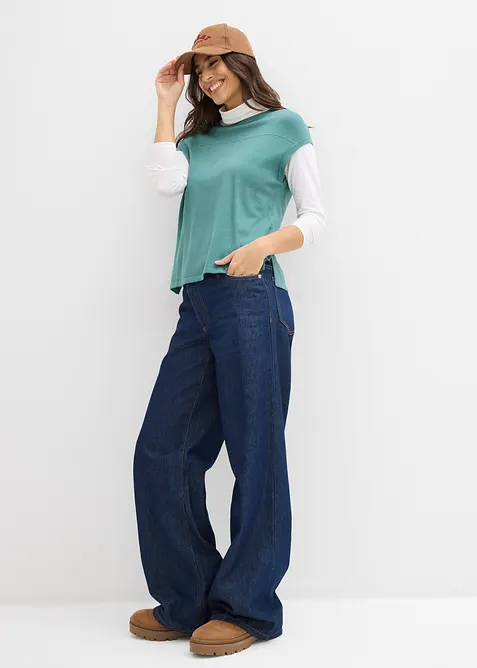 Pull doux sans manches en viscose mélangée, bonprix