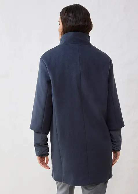 Manteau en laine avec l&eacute;g&egrave;re doudoune int&eacute;rieure en duvet (ens. 2 pces), bonprix
