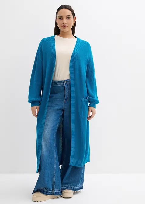 Gilet long en maille à épaules descendues, bonprix