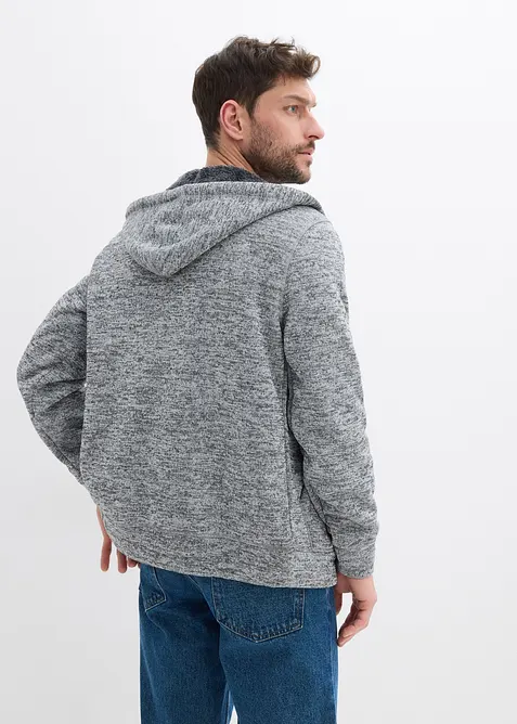 Gilet zippé à capuche avec doublure peluche, bonprix