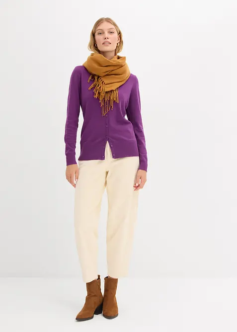 Gilet boutonné en maille fine, bonprix