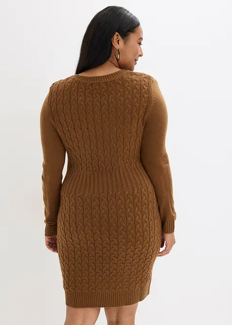 Robe en maille à motif torsadé, bonprix