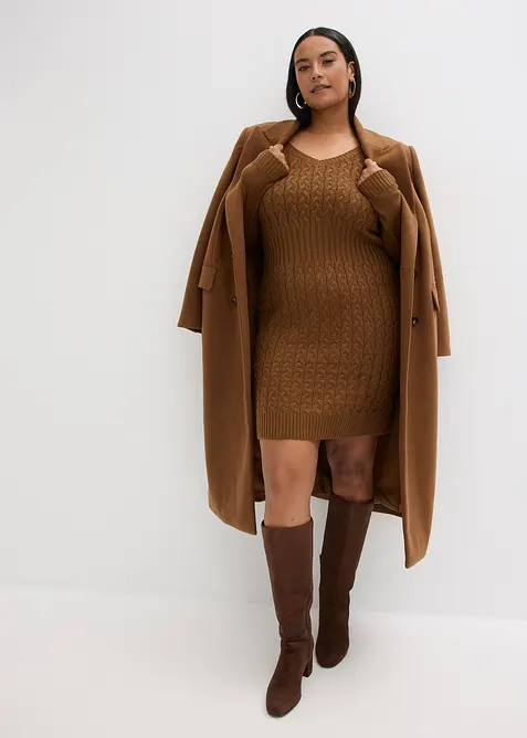 Robe en maille à motif torsadé, bonprix