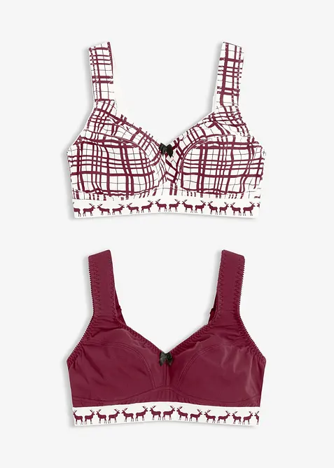 Lot de 2 soutiens-gorge coton sans armatures, bonprix