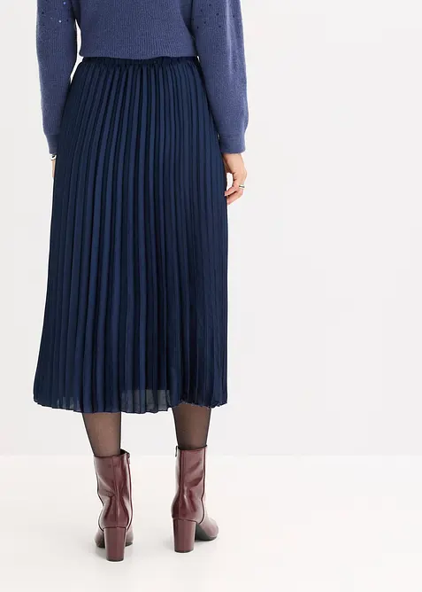 Jupe plissée en satin fin, bonprix