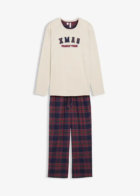 Pyjama homme avec pantalon en flanelle et pochette cadeau, bonprix