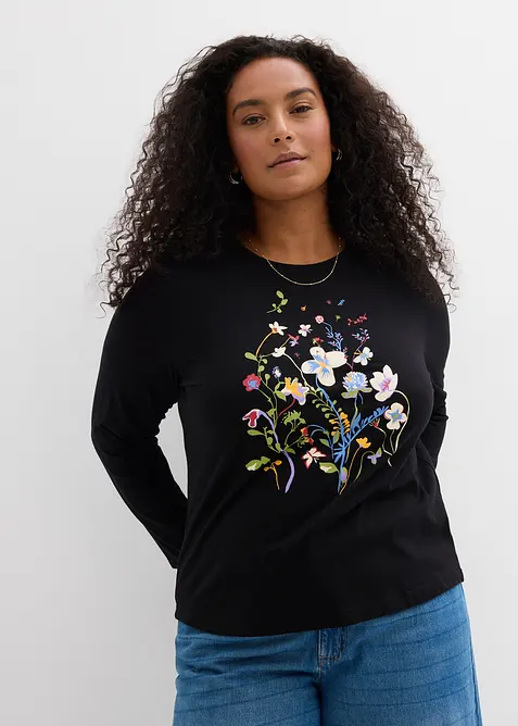 T-shirt manches longues 100% coton, bonprix