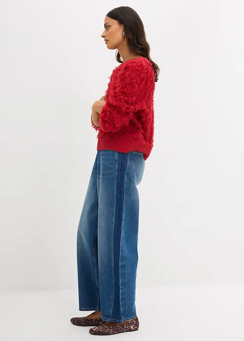 Pull en grosse maille &agrave; franges, bonprix