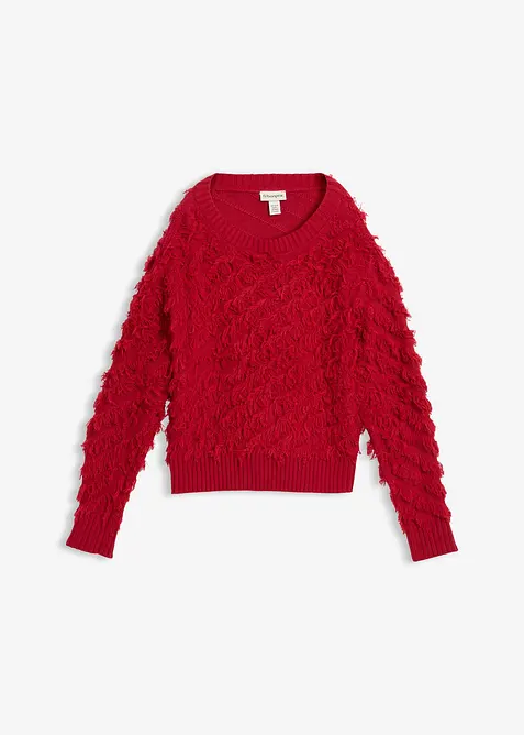Pull en grosse maille &agrave; franges, bonprix