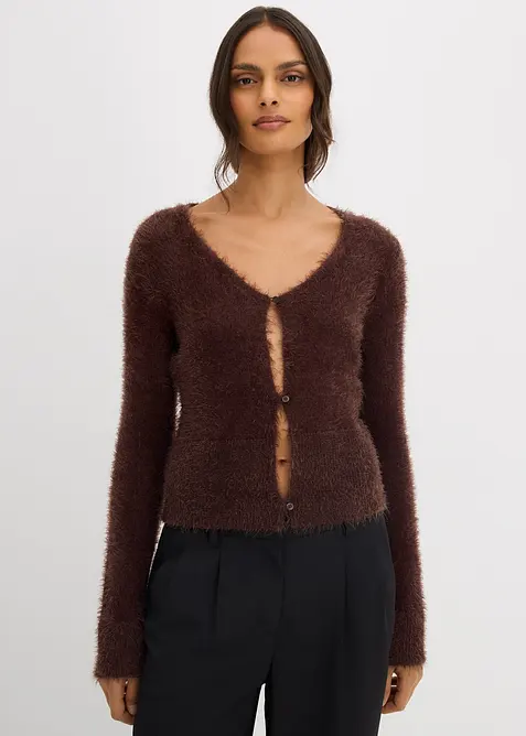 Gilet en fine maille poilue, bonprix