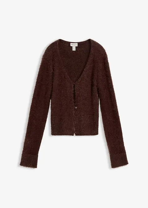 Gilet en fine maille poilue, bonprix