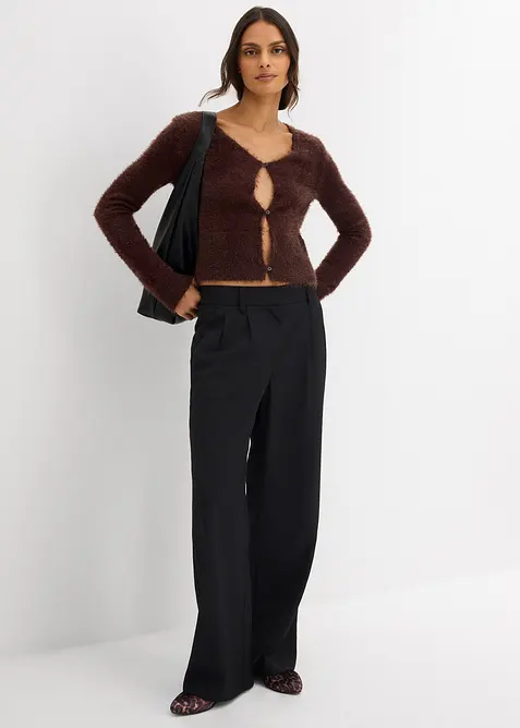 Gilet en fine maille poilue, bonprix