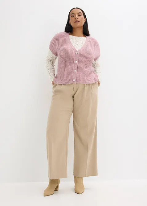 Gilet sans manches en laine mélangée avec boutons décoratifs, bonprix