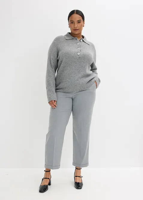 Pantalon à revers et taille élastiquée, bonprix
