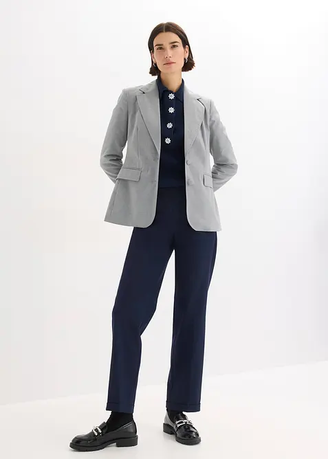 Pantalon à revers et taille élastiquée, bonprix