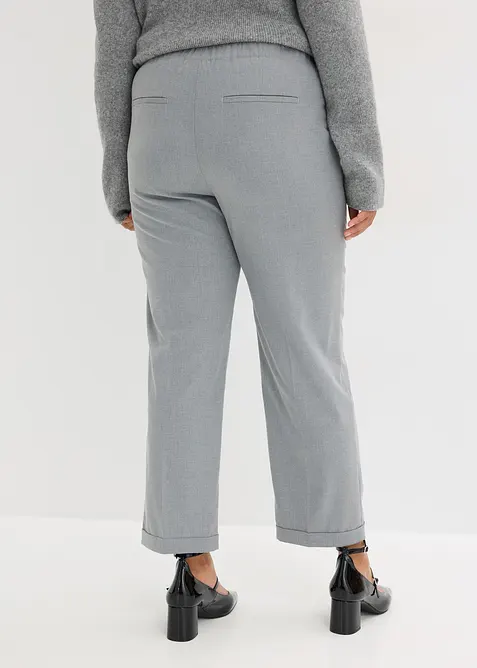 Pantalon à revers et taille élastiquée, bonprix