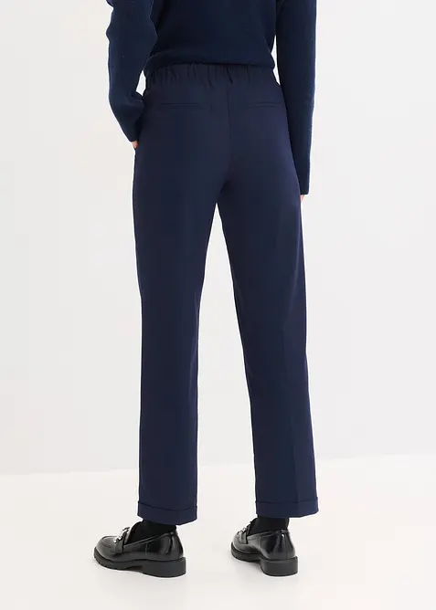 Pantalon à revers et taille élastiquée, bonprix