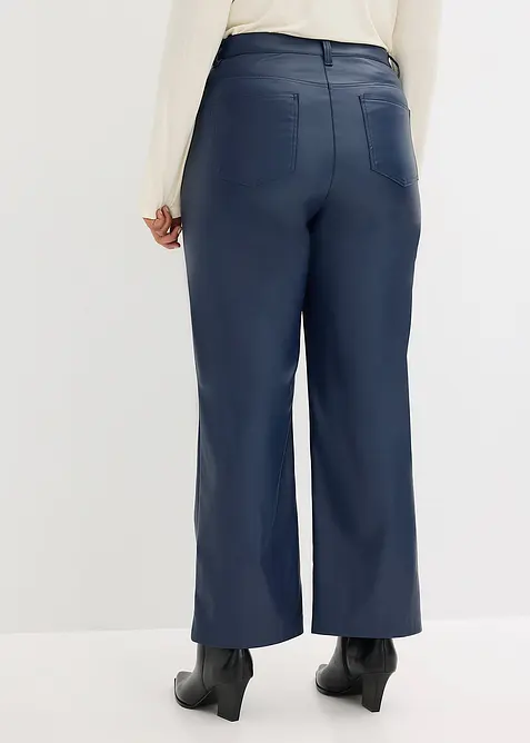 Pantalon enduit avec passepoil, droit, bonprix