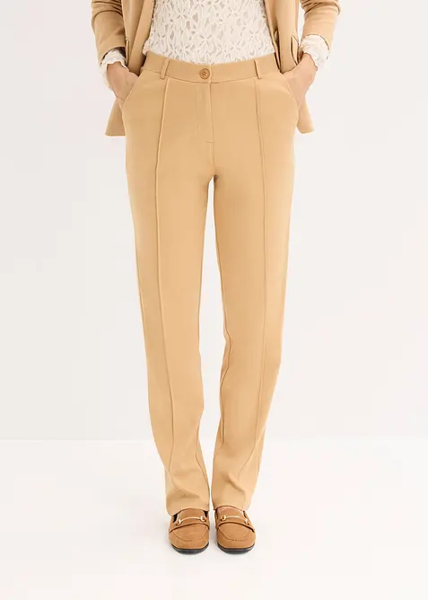 Pantalon en jersey coton avec passepoil, bonprix