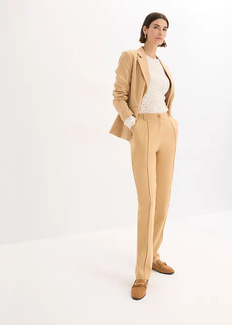 Pantalon en jersey coton avec passepoil, bonprix