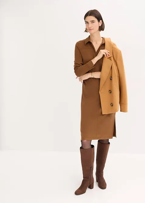 Robe-chemise en Punto di Roma, bonprix