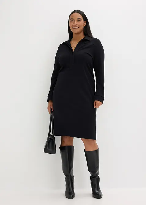 Robe-chemise en Punto di Roma, bonprix