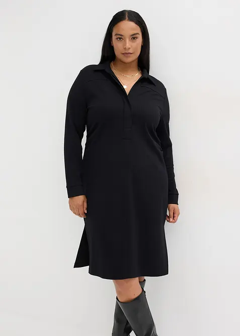 Robe-chemise en Punto di Roma, bonprix