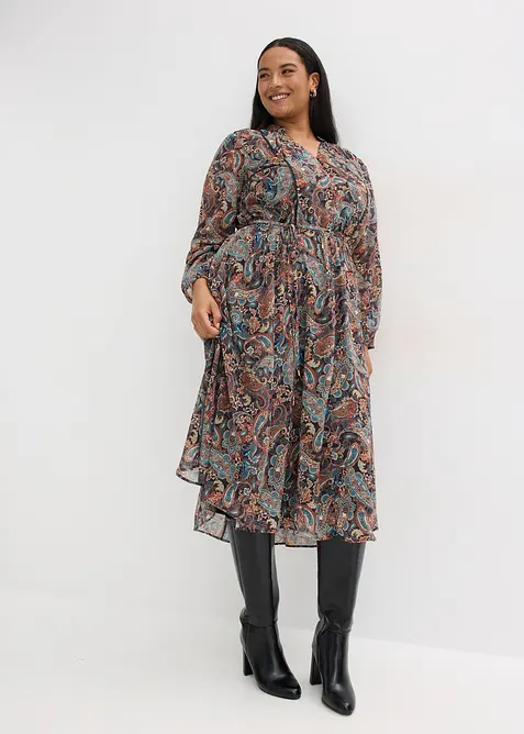 Robe en mousseline à imprimé paisley, bonprix