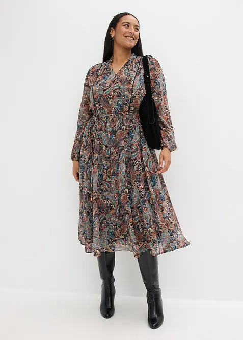 Robe en mousseline à imprimé paisley, bonprix