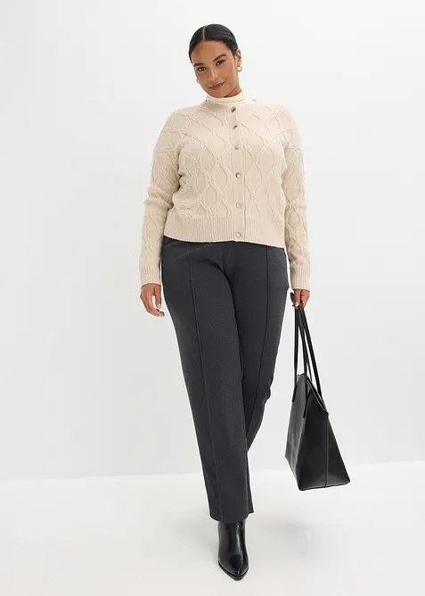 Veste bomber en maille torsadée avec laine, bonprix