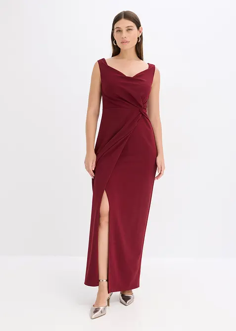 Robe col Bardot en crêpe texturé, bonprix