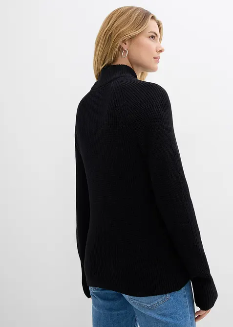 Pull en maille côtelée 100% coton, bonprix