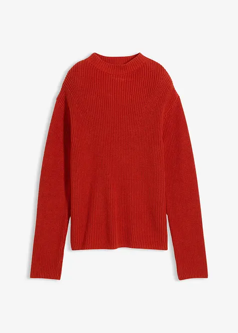 Pull en maille côtelée 100% coton, bonprix