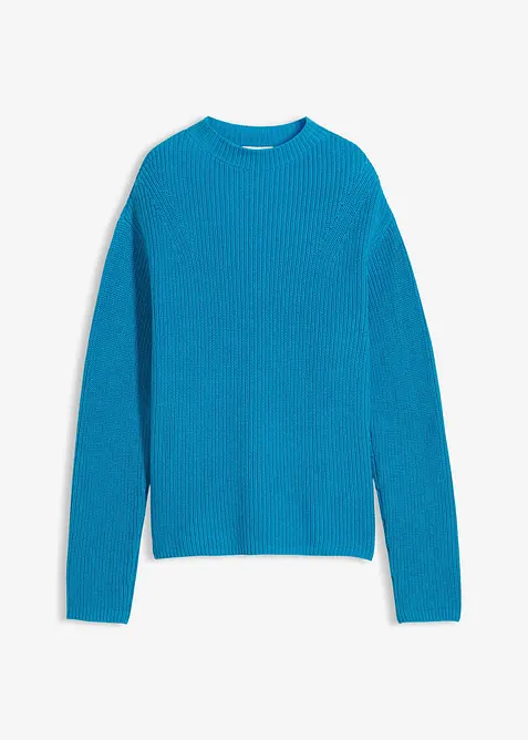 Pull en maille côtelée 100% coton, bonprix