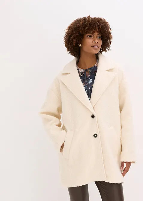 Manteau court et oversize en maille bouclette, bonprix