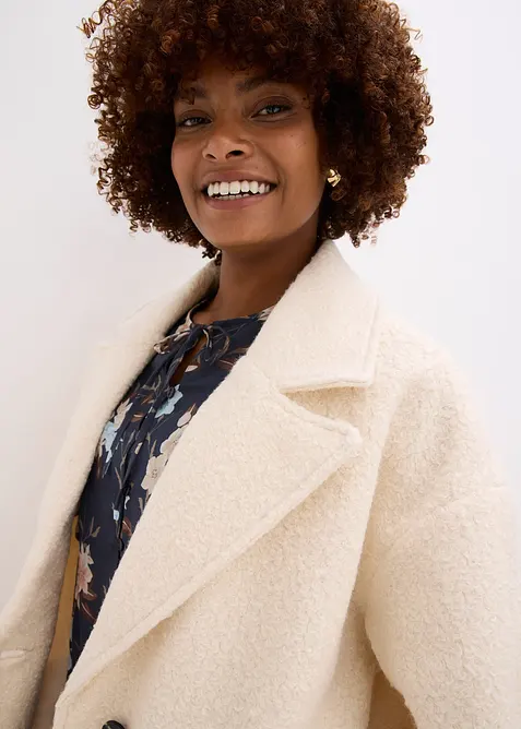 Manteau court et oversize en maille bouclette, bonprix