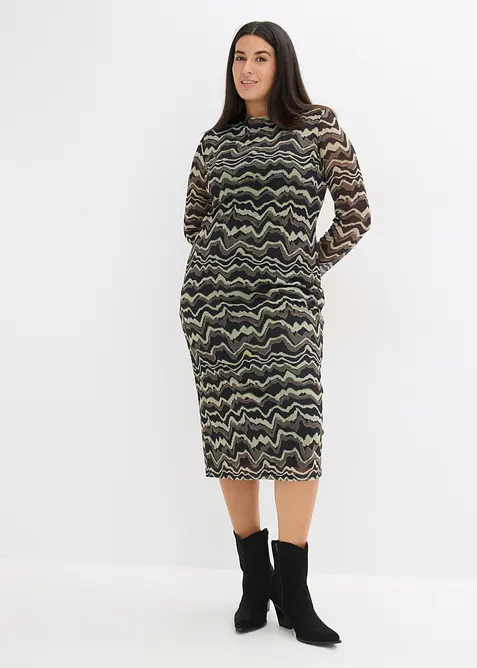 Robe midi en mesh doux, bonprix