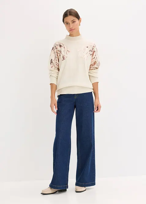 Pull oversize à sequins, bonprix